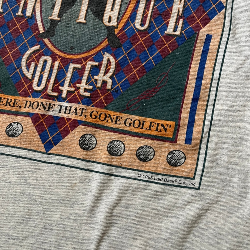 Vintage 1995 Genuine Antique Golfer T-Shirt XL Gray Laid Back Ent Single Stitch - Picture 4 of 7